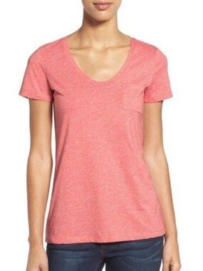 Caslon - U-Neck Short Sleeve Chest Pocket Cotton Tee T-Shirt - 2X